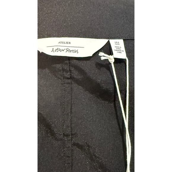 NWT Atelier & Other Stories Women's Black Trench Coat Size 6 Asymmetrical Zip - Picture 5 of 7